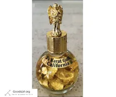 Souvenir USA 24 Karat California Gold- Flakes Floating in Liquid Glass